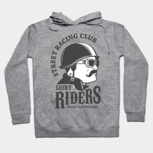 Street Racing Club Lucky Riders Road Adventures, Funny Vintage Cyclist Father's Day Gift Hoodie